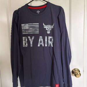 Under Armour Mens Navy Long Sleeve 'BY AIR' & UNITED Graphic Tee 2 count